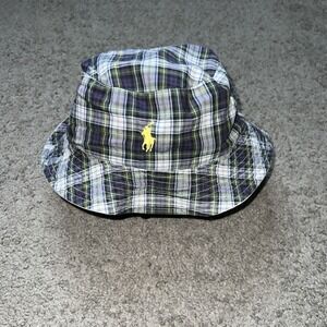 Polo Ralph Lauren Reversible Bucket Hat Men's M/L Plaid & White